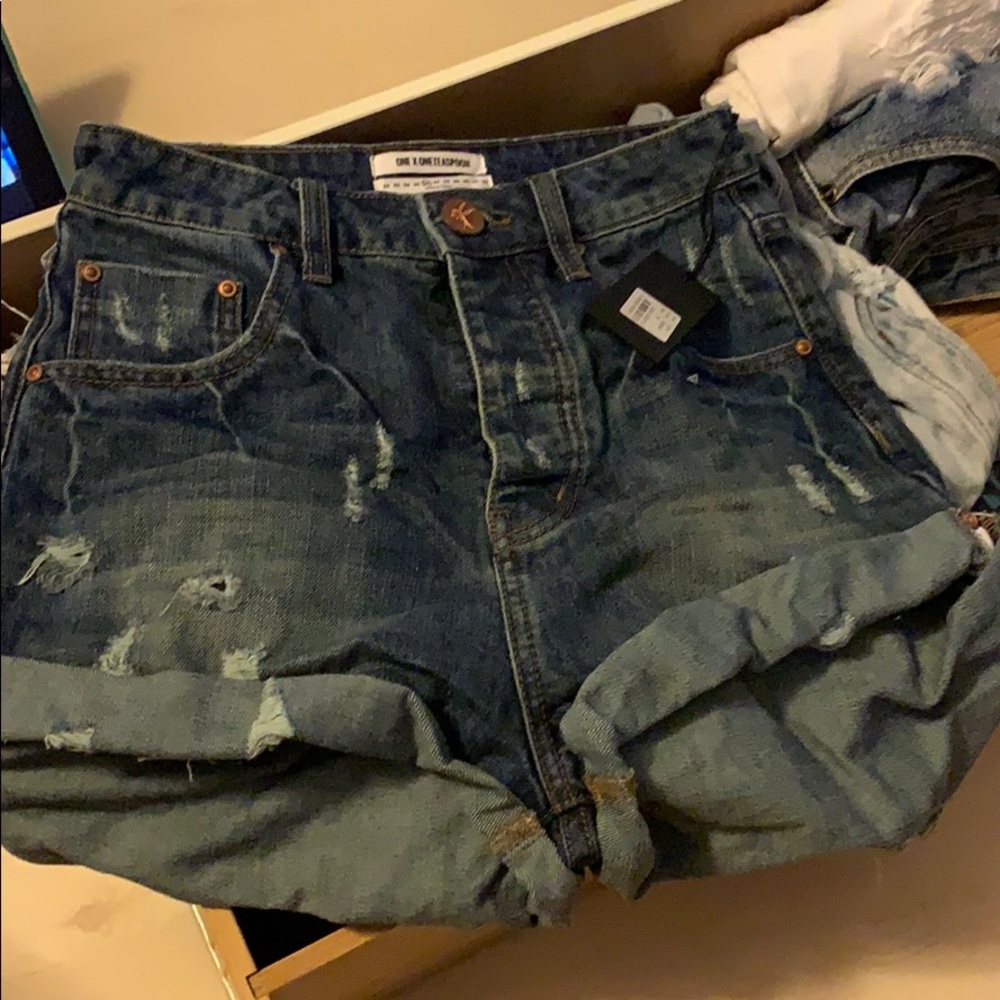 One Teaspoon High waisted denim shorts